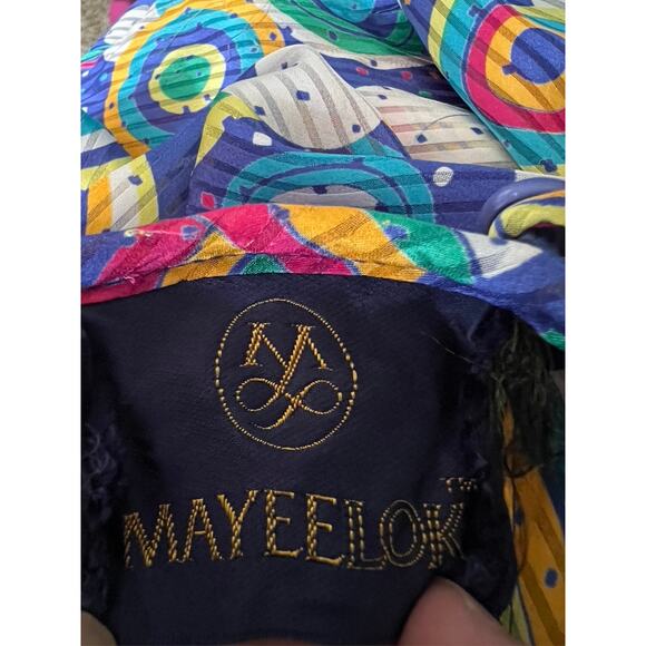 Vintage 80s Mayleek Polka Dot Design Secretary Handkerchief Dress Large - Picture 8 of 9